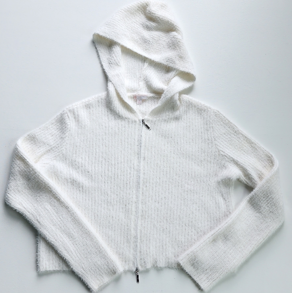 GB Cozy Hoodie Double Zipper Long Sleeve Sweater Crop Top Size XL